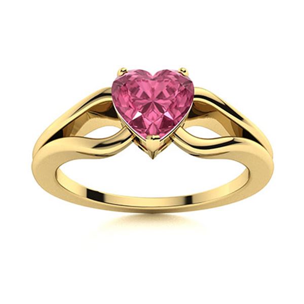 Natural 0.50 CTW Tourmaline Solitaire Ring 14K Yellow Gold