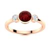 Image 1 : Natural 0.82 CTW Garnet & Diamond Engagement Ring 18K Rose Gold