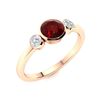 Image 2 : Natural 0.82 CTW Garnet & Diamond Engagement Ring 18K Rose Gold
