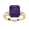 Image 1 : Natural 4.14 CTW Amethyst & Diamond Engagement Ring 18K Yellow Gold