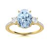 Image 1 : Natural 1.48 CTW Aquamarine & Diamond Engagement Ring 18K Yellow Gold