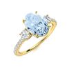 Image 2 : Natural 1.48 CTW Aquamarine & Diamond Engagement Ring 18K Yellow Gold