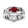 Image 1 : Natural 0.64 CTW Ruby & Diamond Engagement Ring 14K White Gold