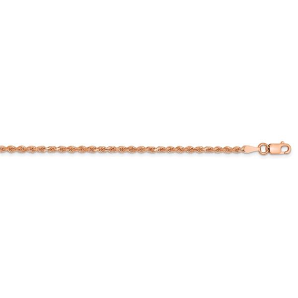 14k Rose Gold 2 mm Diamond Cut Rope Chain - 16 in.