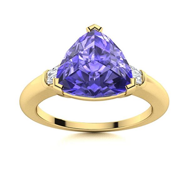 Natural 2.17 CTW Tanzanite & Diamond Engagement Ring 14K Yellow Gold
