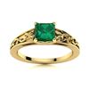 Image 1 : Natural 0.61 CTW Emerald Solitaire Ring 14K Yellow Gold