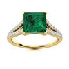 Image 1 : Natural 1.41 CTW Emerald & Diamond Engagement Ring 14K Yellow Gold