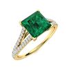 Image 2 : Natural 1.41 CTW Emerald & Diamond Engagement Ring 14K Yellow Gold