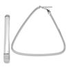 Image 1 : 14k White Gold Omega Back Triangle Hoop Earrings - 5 mm