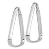 Image 2 : 14k White Gold Omega Back Triangle Hoop Earrings - 5 mm
