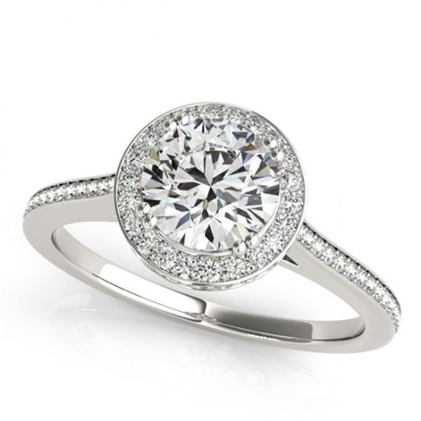 Natural 1.55 ctw Diamond Halo Ring 14k White Gold