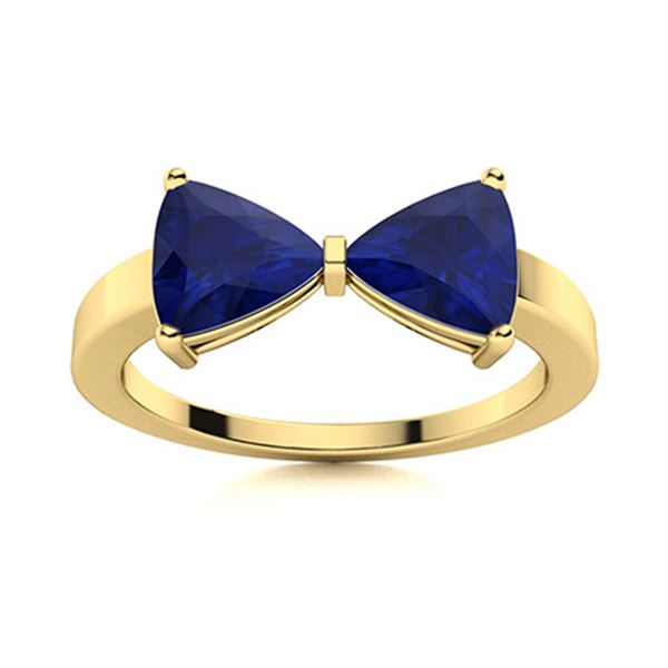 Natural 1.92 CTW Sapphire Solitaire Ring 18K Yellow Gold