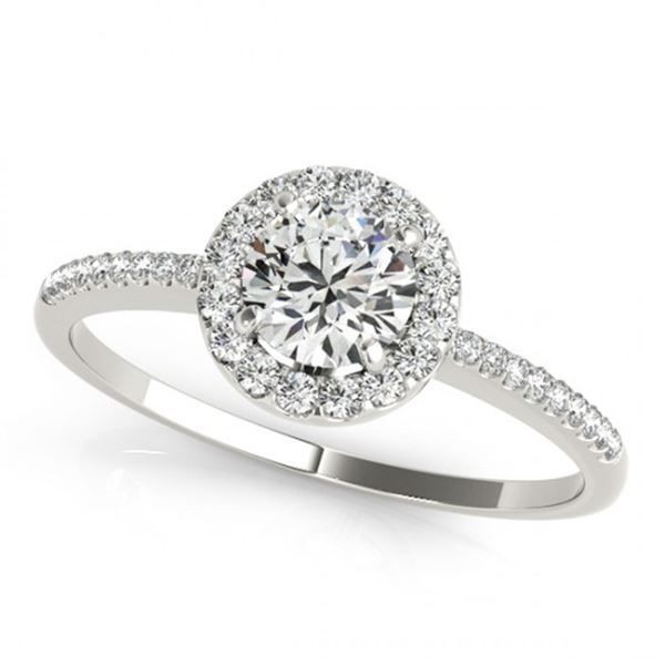 Natural 0.75 ctw Diamond Halo Ring 14k White Gold