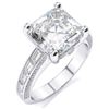 Image 1 : Natural 2.42 CTW Asscher Cut Diamond Ring 18KT White Gold