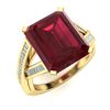 Image 2 : Natural 6.71 CTW Ruby & Diamond Engagement Ring 14K Yellow Gold