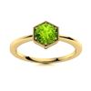 Image 1 : Natural 0.41 CTW Peridot Solitaire Ring 14K Yellow Gold