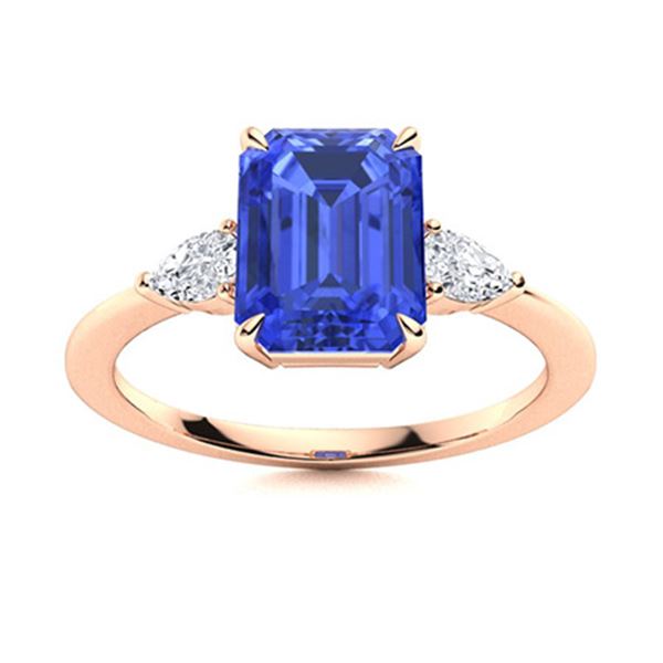 Natural 2.58 CTW Ceylon Sapphire & Diamond Engagement Ring 18K Rose Gold