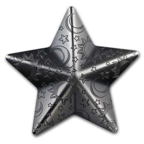 2018 Palau 1 oz Silver Antique Finish Silver Twinkling Star