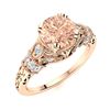 Image 2 : Natural 1.76 CTW Morganite & Diamond Engagement Ring 18K Rose Gold