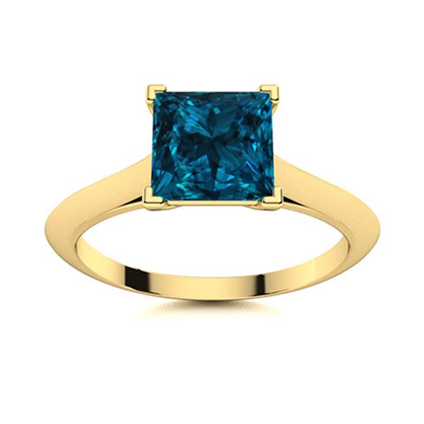 Natural 0.90 CTW Topaz Solitaire Ring 18K Yellow Gold