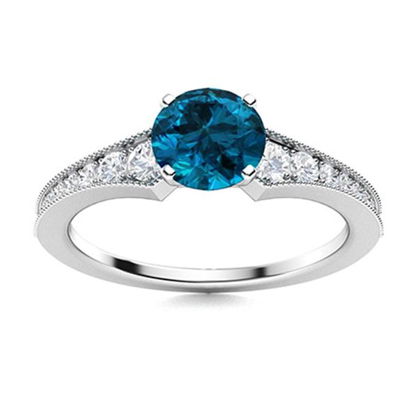 Natural 1.29 CTW Topaz & Diamond Engagement Ring 14K White Gold