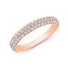 Image 1 : Natural 0.82 CTW 3 Rows Round Cut Micro Pave Diamond Wedding Band Ring 14KT Rose Gold