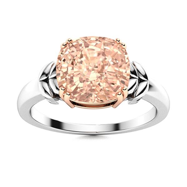 Natural 1.27 CTW Morganite Solitaire Ring 18K White Gold