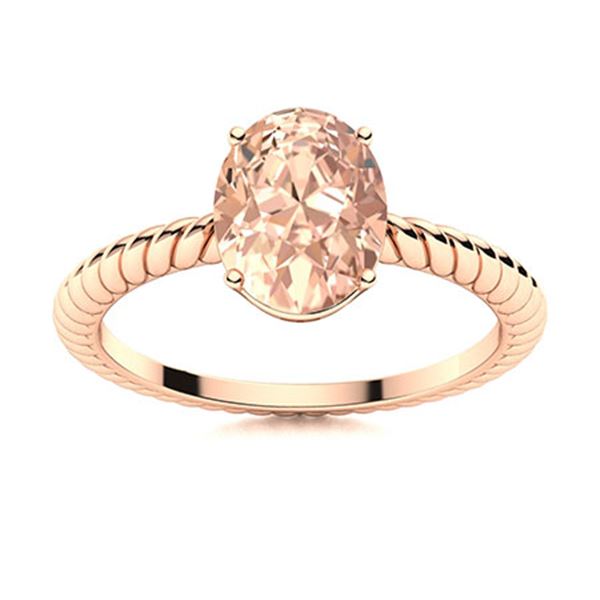 Natural 2.12 CTW Morganite Solitaire Ring 14K Rose Gold