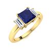 Image 2 : Natural 1.02 CTW Sapphire & Diamond Engagement Ring 18K Yellow Gold