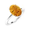 Image 2 : Natural 3.97 CTW Citrine Solitaire Ring 14K White Gold