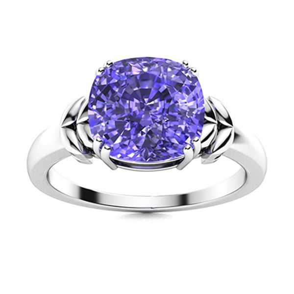 Natural 1.26 CTW Tanzanite Solitaire Ring 14K White Gold