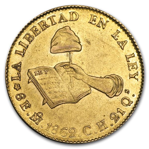 1832-1870 Mexico First Republic Gold 8 Escudos (Cleaned, Random)