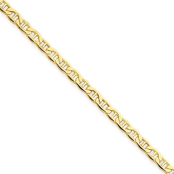 14k Yellow Gold 2.40 mm Anchor Chain Bracelet - 10 in.