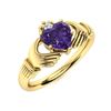Image 2 : Natural 0.68 CTW Amethyst & Diamond Engagement Ring 14K Yellow Gold