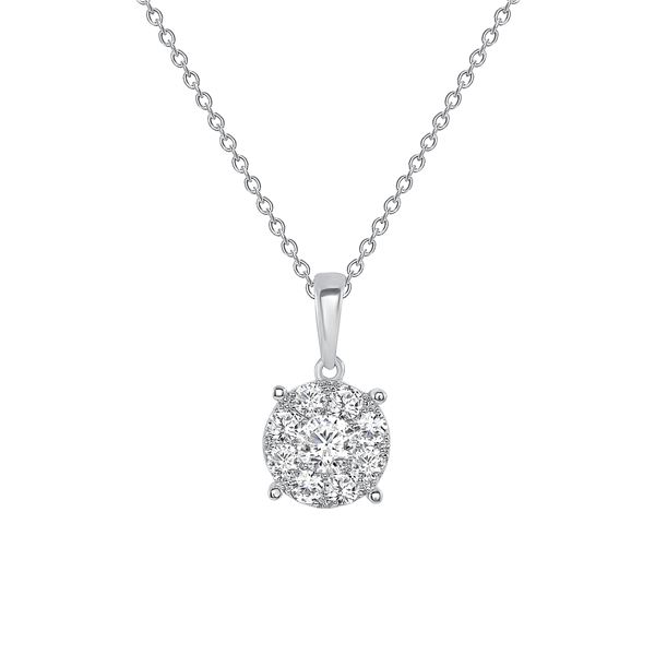 Natural 0.62 CTW Frost Yourself Diamond Necklace 18KT White Gold