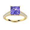 Image 1 : Natural 1.07 CTW Tanzanite & Diamond Engagement Ring 14K Yellow Gold