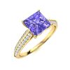 Image 2 : Natural 1.07 CTW Tanzanite & Diamond Engagement Ring 14K Yellow Gold