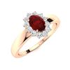 Image 2 : Natural 0.78 CTW Garnet & Diamond Engagement Ring 14K Rose Gold