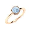 Image 2 : Natural 1.22 CTW Aquamarine Solitaire Ring 18K Rose Gold