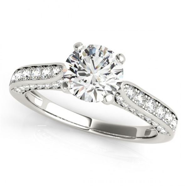 Natural 1.1 ctw Diamond Solitaire Ring 14k White Gold