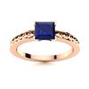 Image 1 : Natural 0.66 CTW Sapphire Solitaire Ring 14K Rose Gold