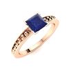 Image 2 : Natural 0.66 CTW Sapphire Solitaire Ring 14K Rose Gold