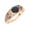 Image 2 : Natural 0.61 CTW Black Diamond Solitaire Ring 14K Rose Gold