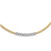 Image 1 : 14K Two-tone D/C Beads Stretch Mesh Necklace - 17.25 in.