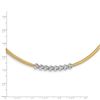 Image 2 : 14K Two-tone D/C Beads Stretch Mesh Necklace - 17.25 in.