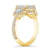 Image 4 : Natural 5.02 CTW Halo Emerald Cut & Trapezoids Diamond Engagement Ring 14KT Yellow Gold