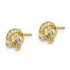 Image 2 : 14k Yellow Gold Cubic Zirconia Love Knot Post Earrings