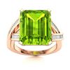Image 1 : Natural 10.75 CTW Peridot & Diamond Engagement Ring 14K Rose Gold