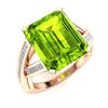 Image 2 : Natural 10.75 CTW Peridot & Diamond Engagement Ring 14K Rose Gold