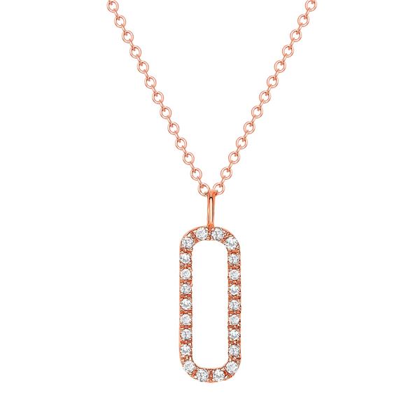 Natural 0.22 CTW Open Bar Diamond Necklace 18KT Rose Gold